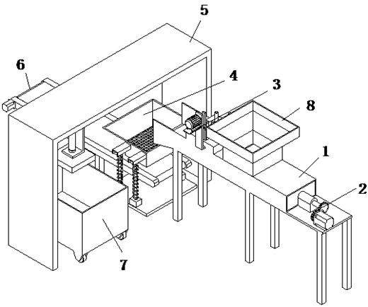 A construction concrete block waste recycling device