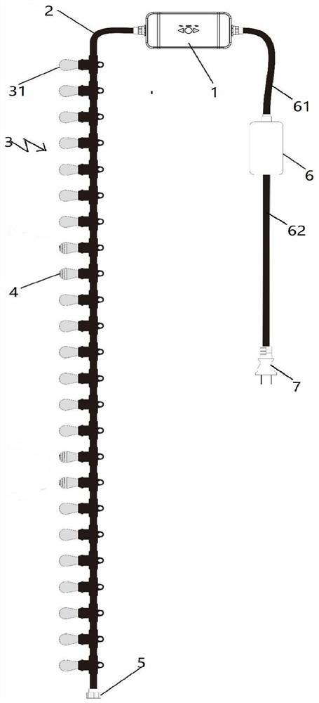 Intelligent sound control lamp string and control box thereof