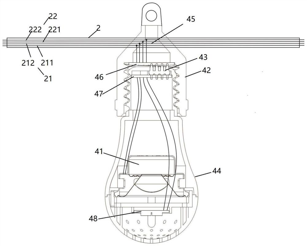 Intelligent sound control lamp string and control box thereof