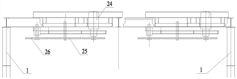 Hook automatic-return type longitudinal beam riveting production line