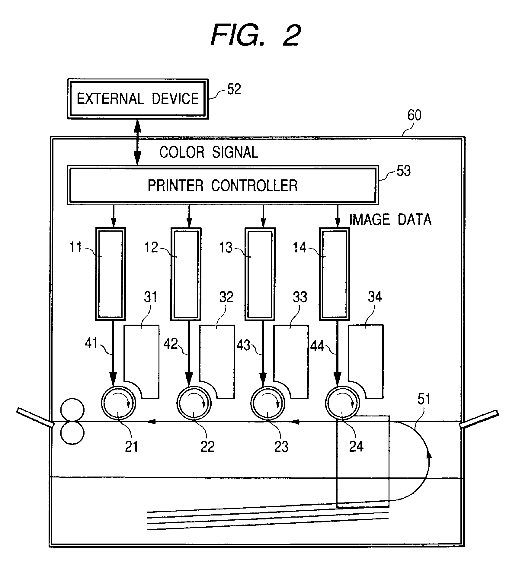 Color image forming apparatus with color registration detector