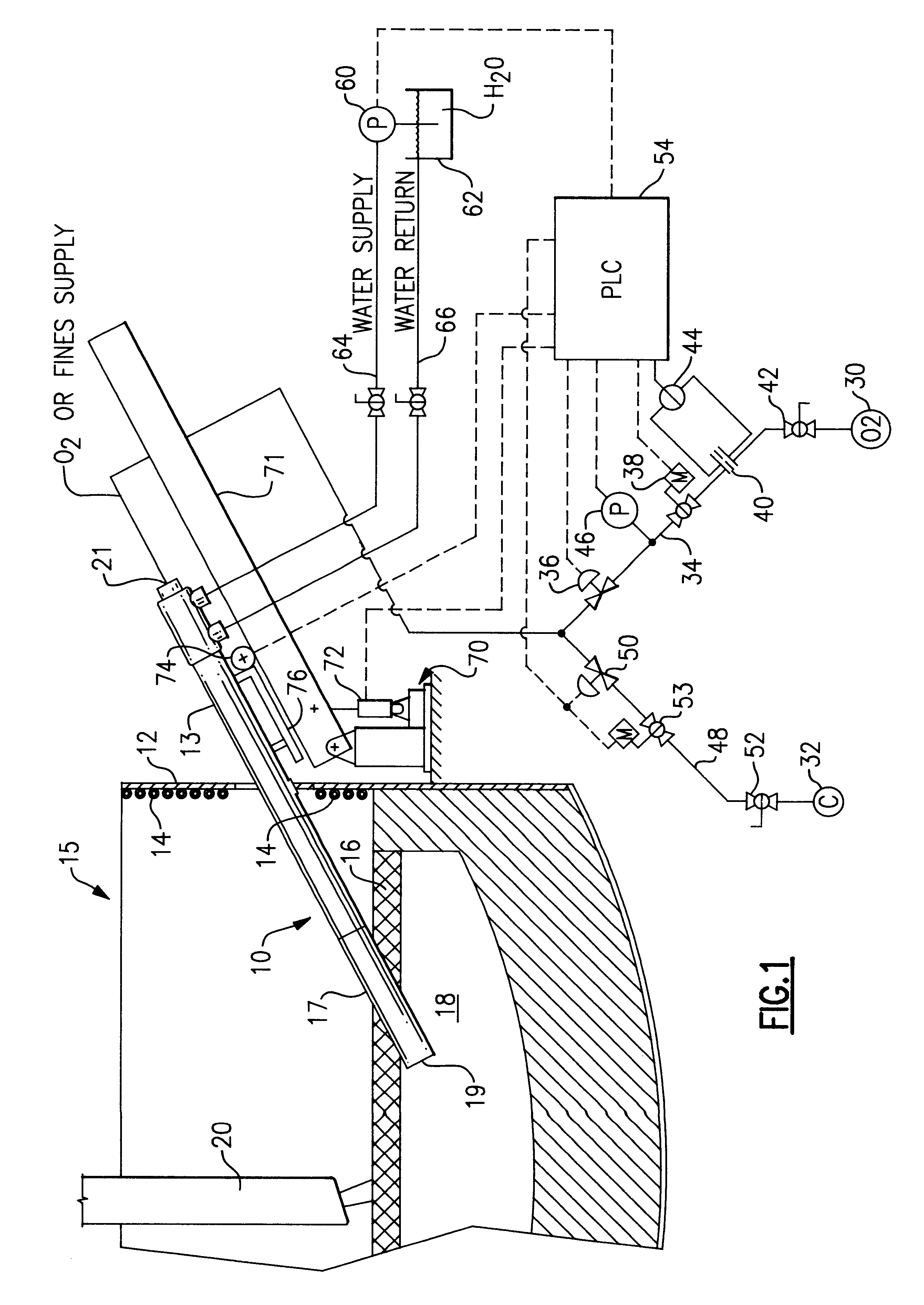 Reusable lance with consumable refractory tip