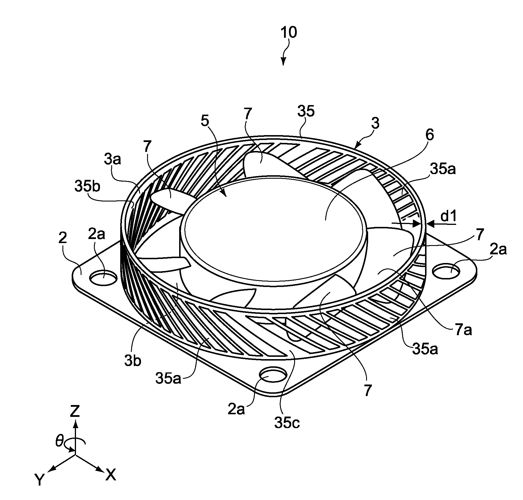 Axial fan apparatus, housing, and electronic apparatus