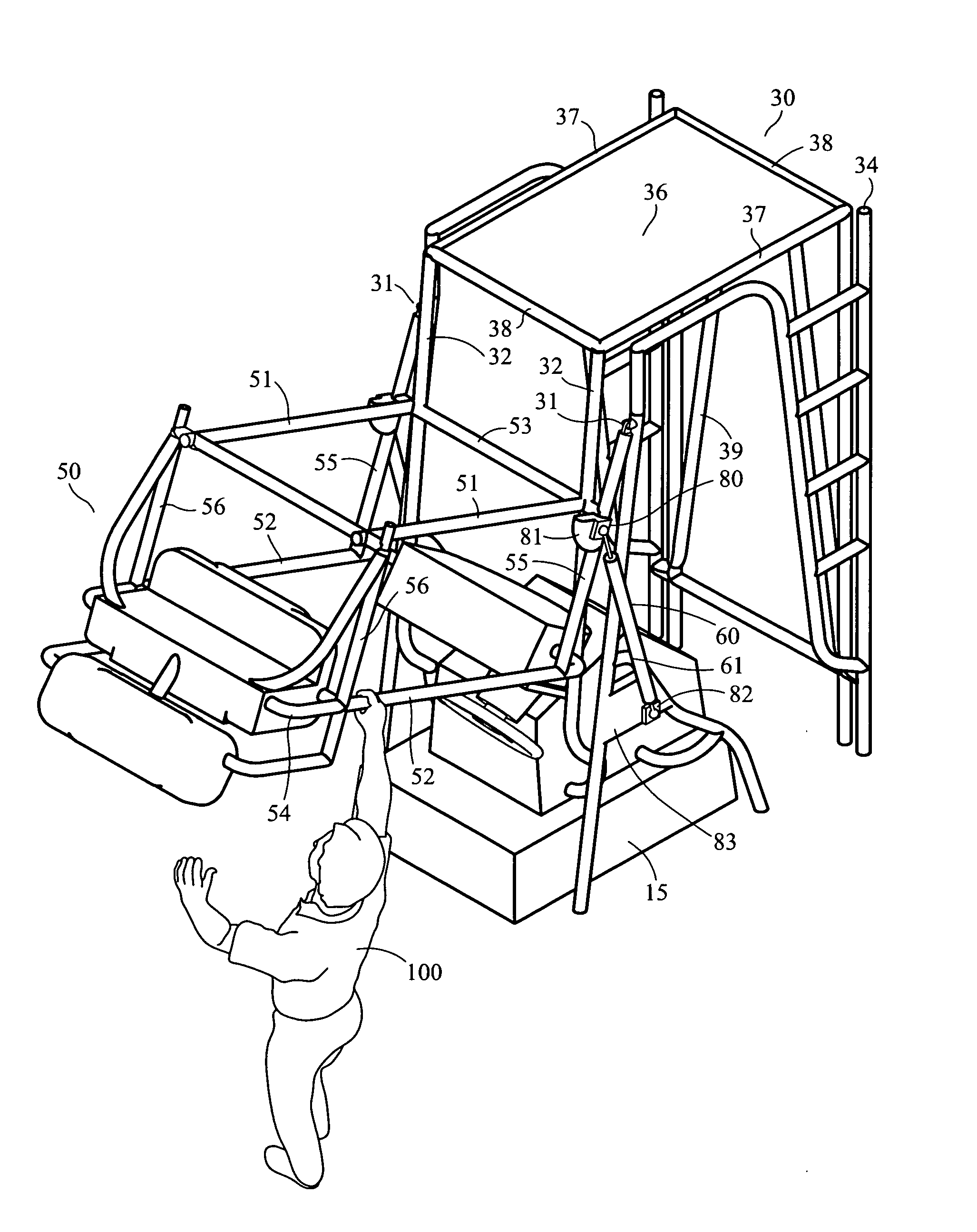 Marine folding tower