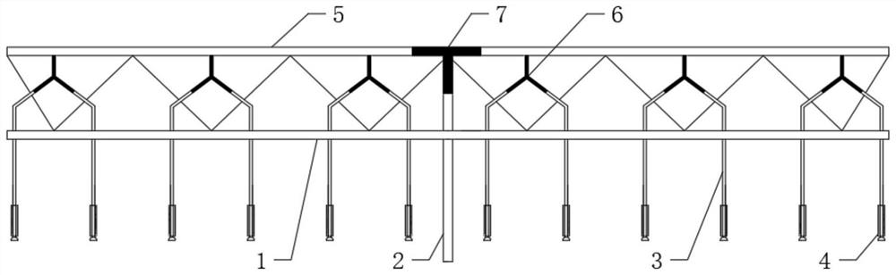 Pulse truss sprinkling machine and operation method