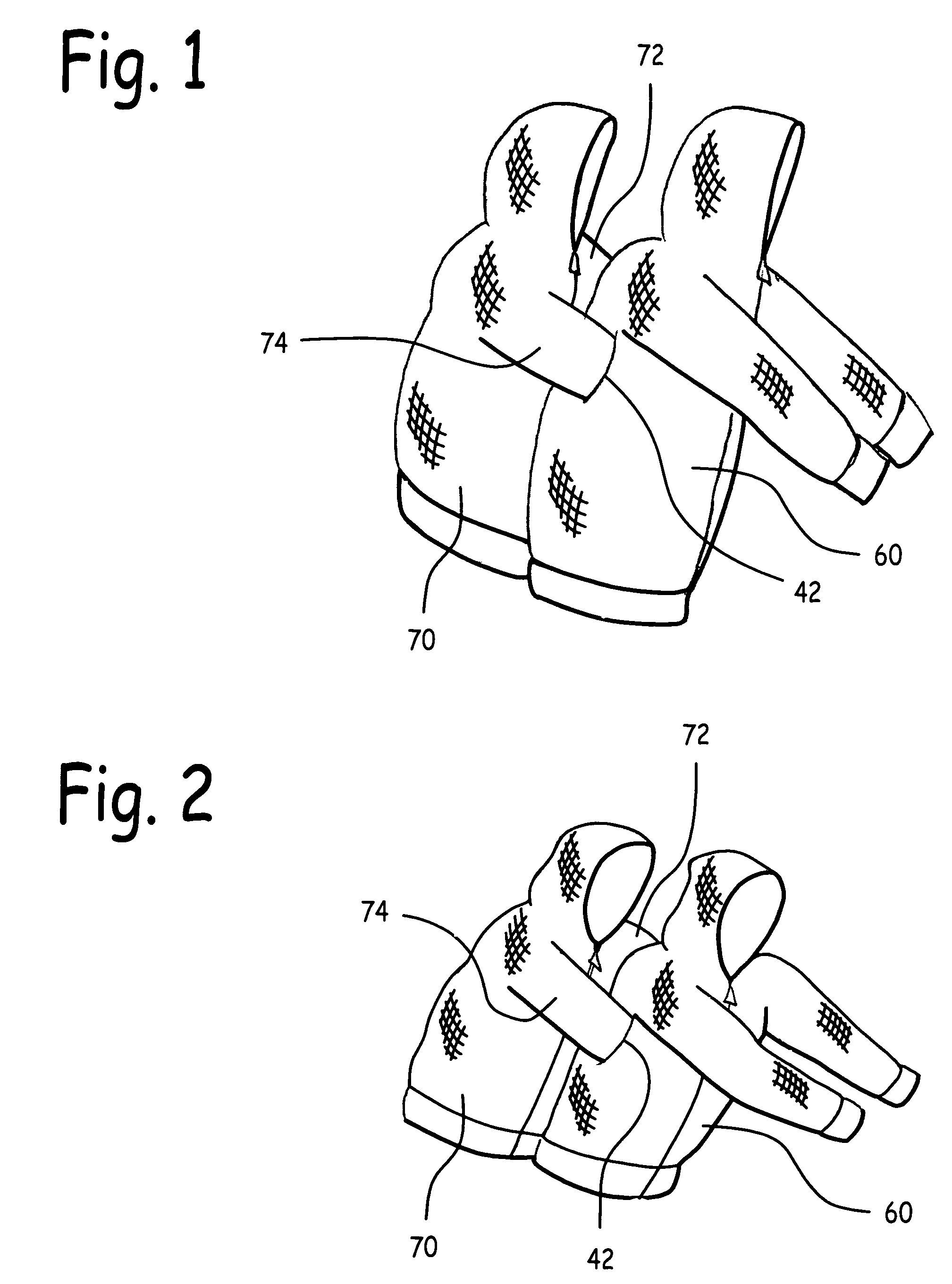 Garment with underarm externally accessible breast pockets and method of use