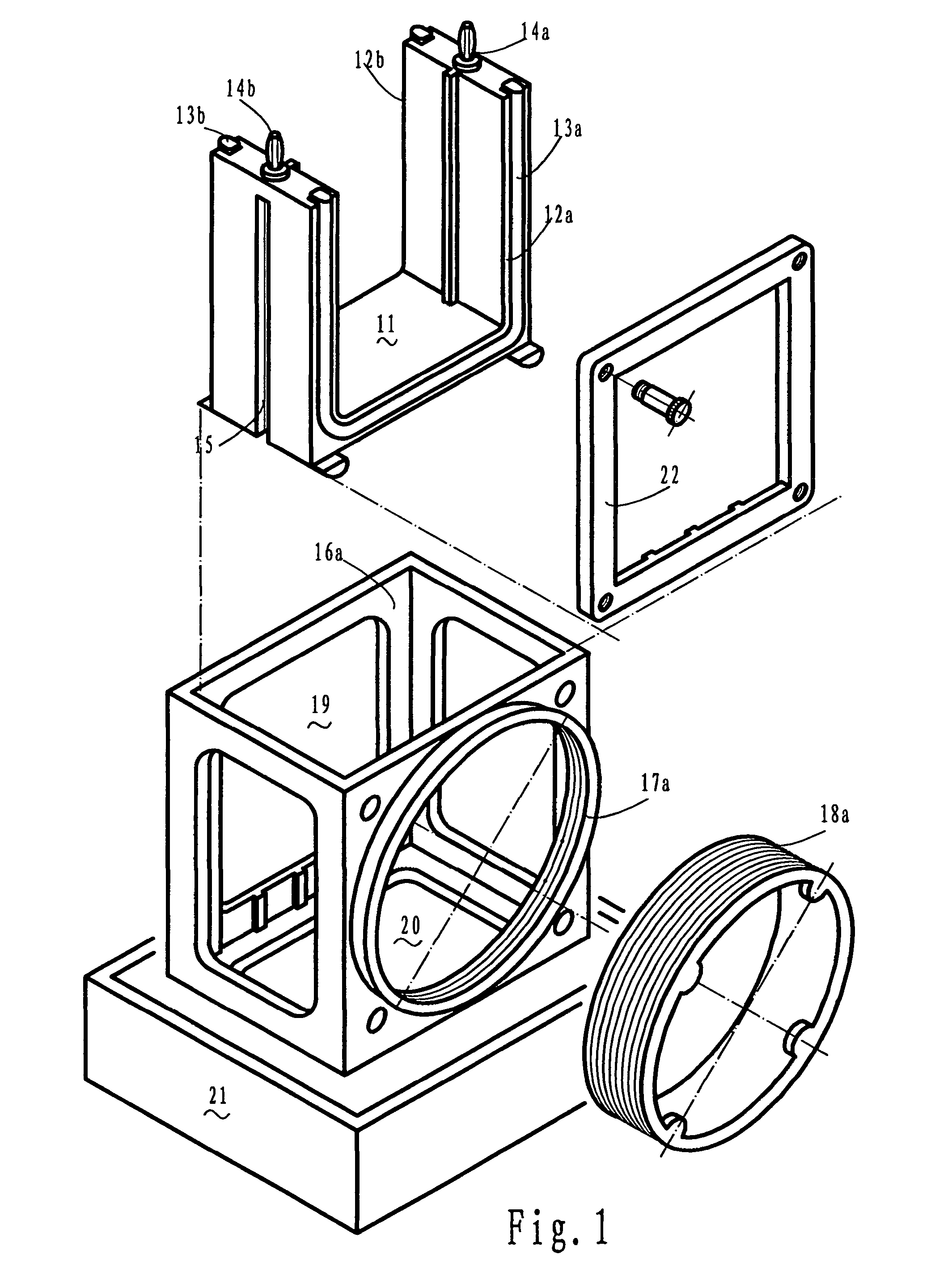 Vertical slice gel electrophoresis cell