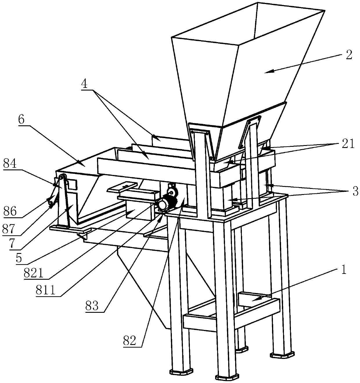 Automatic and quantitative distributing device for tea