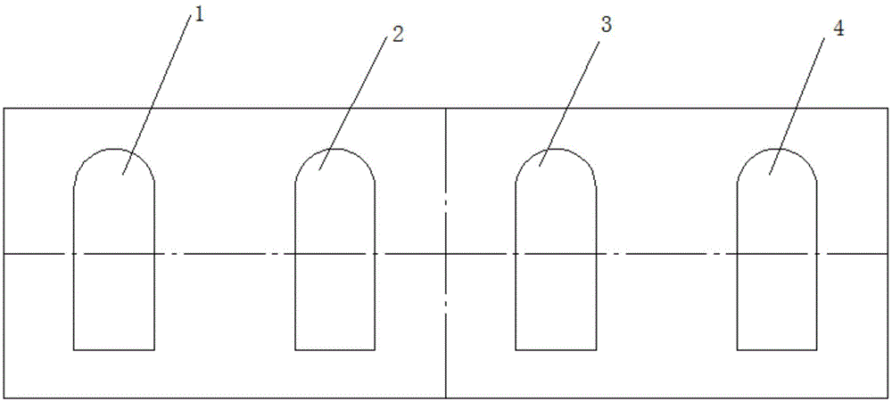 Arch bridge abutment tunnel type large-angle inclined pile construction method