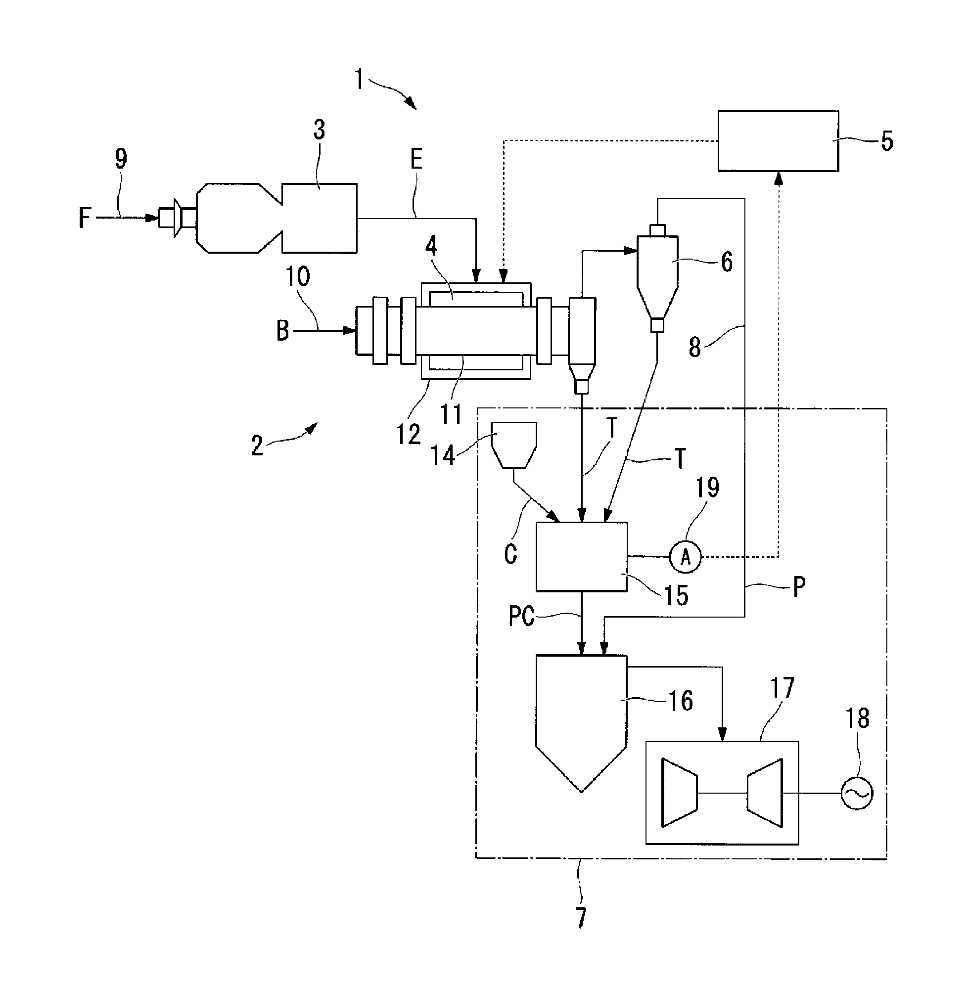 Biomass pyrolysis apparatus, and power generation system