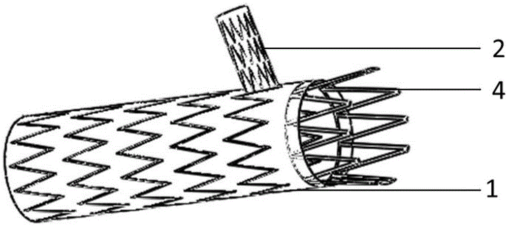 Integrated coated branched vascular stent and conveying system thereof