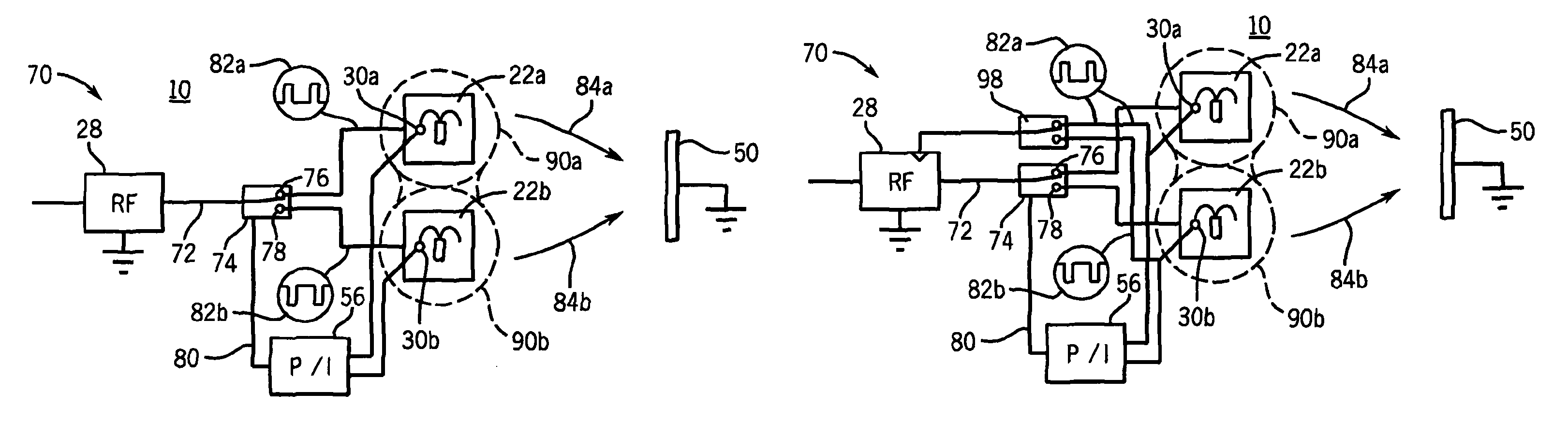 Radio-frequency ablation system and method using multiple electrodes