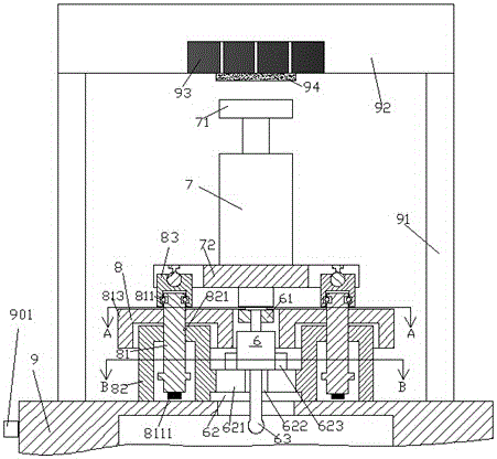 Grinding device with indicator lamp