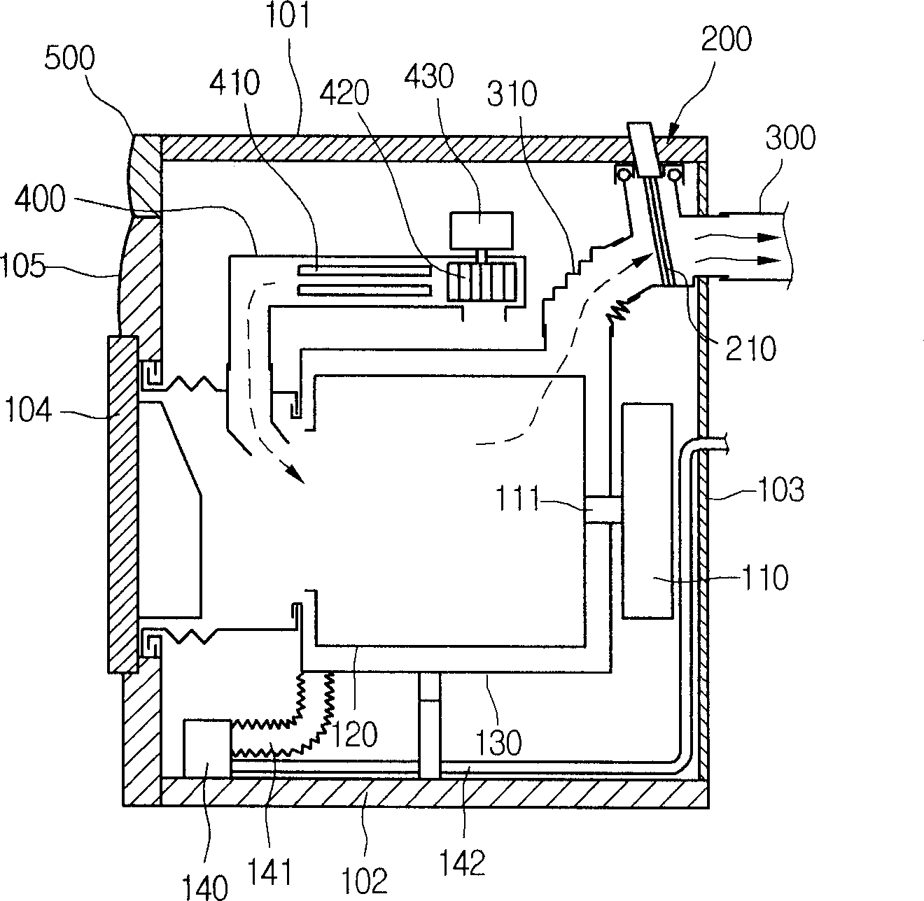 Washing machine combined with dryer