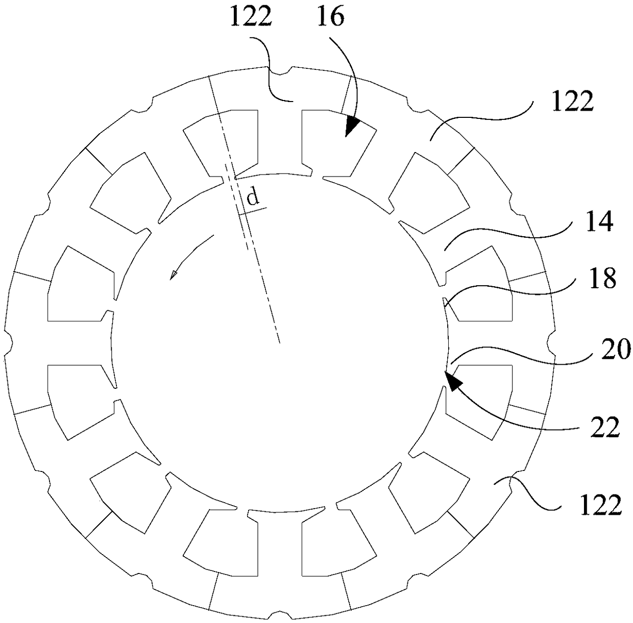 Stator core, motor and compressor