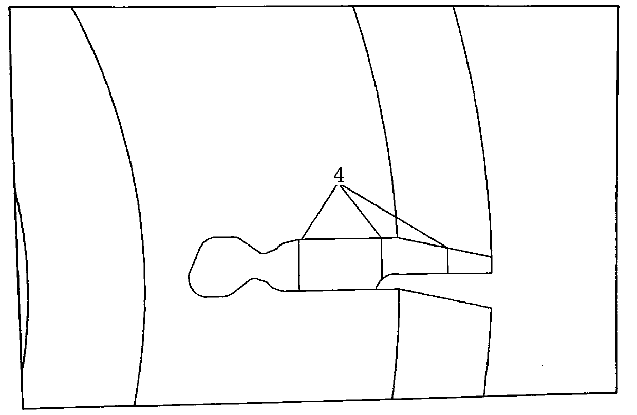 Method for broaching deformation and eliminating cutter receiving edges of large axial mortise notch