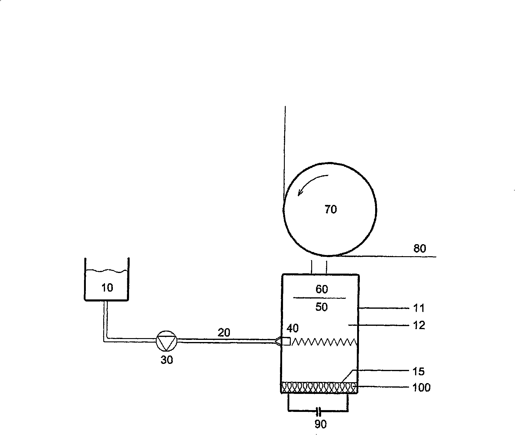 Method and apparatus for applying a layer of a separating agent to a substrate