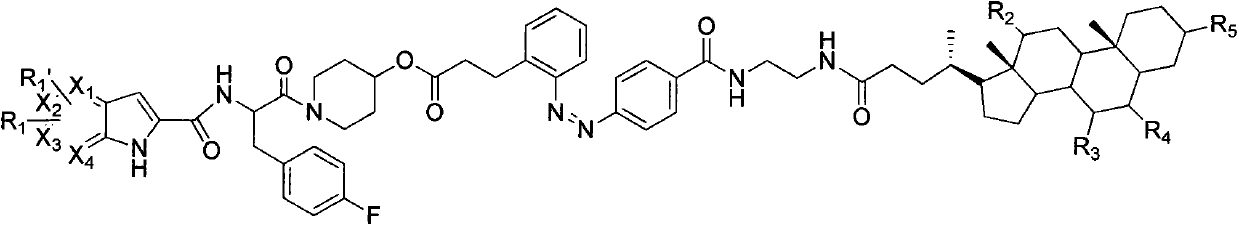 Azo bond contained glycogen phosphorylase inhibitor cholic acid derivative and preparation method and medical application thereof