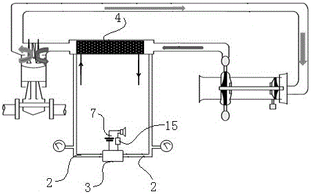 Pneumatic differential pressure control and alarm device for air cooler of wharf tugboat