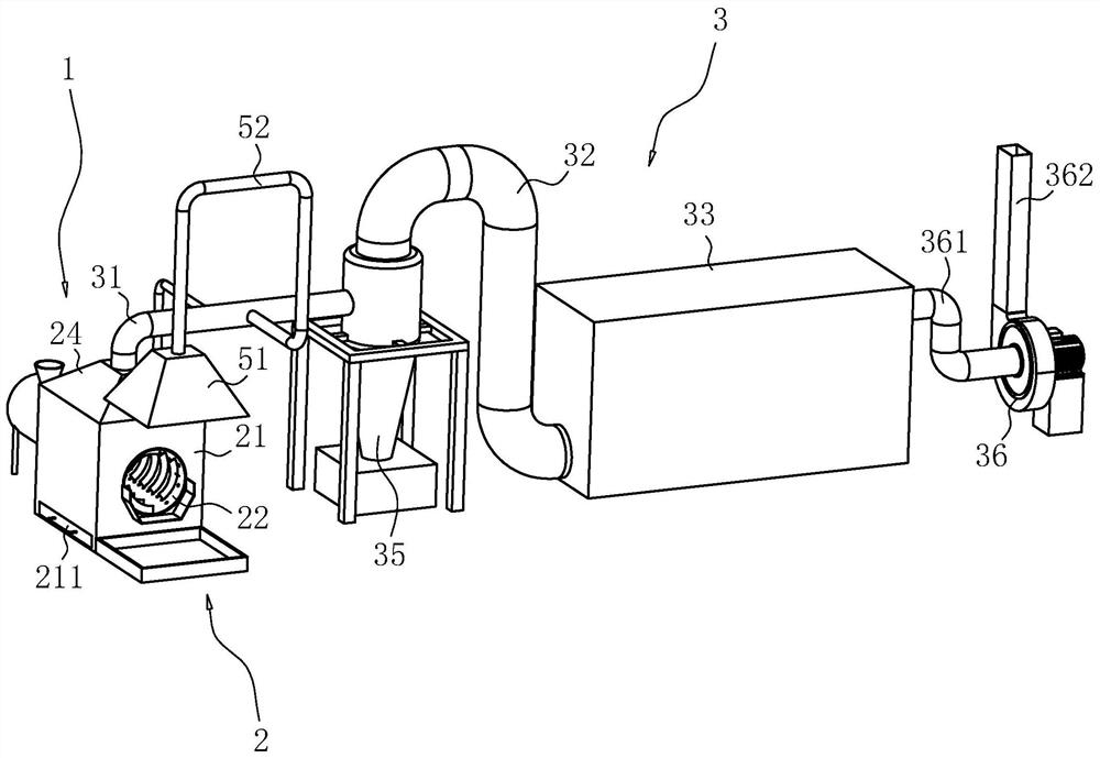 A screening and dust removal machine