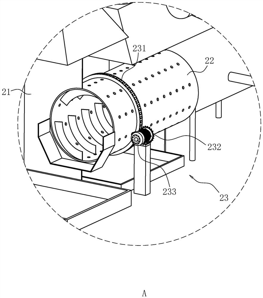 A screening and dust removal machine