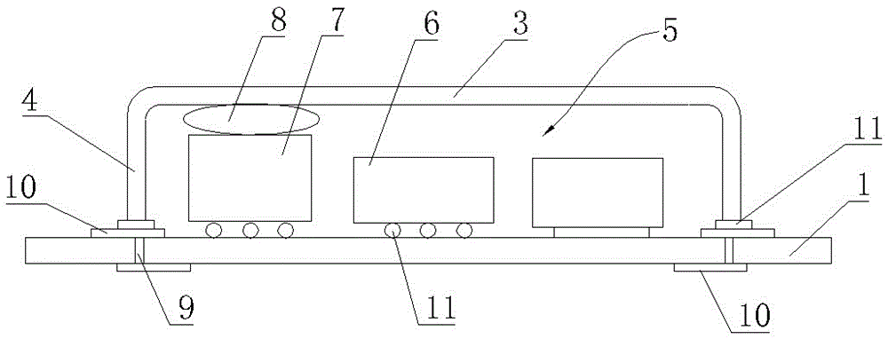 Packaging structure of radio frequency filtration module and packaging technology of packaging structure