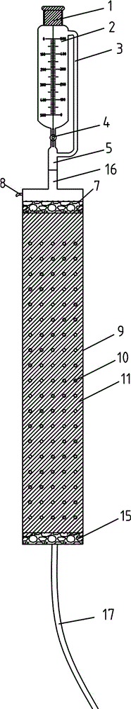 Microbe reinforcing sand column grouting device and test method thereof