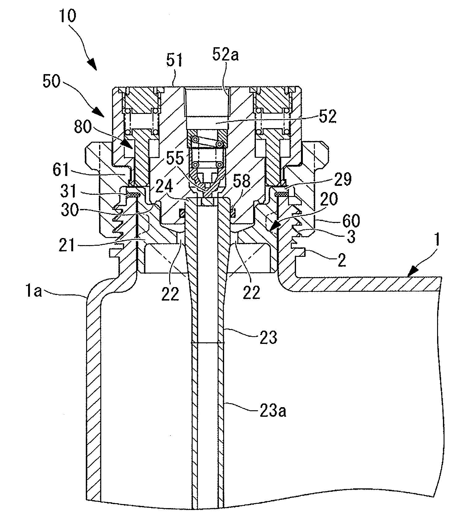 Connector for a fluid tank