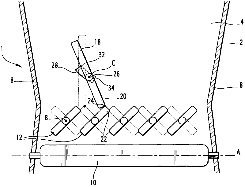 Outlet device for motor vehicle comprising deflector