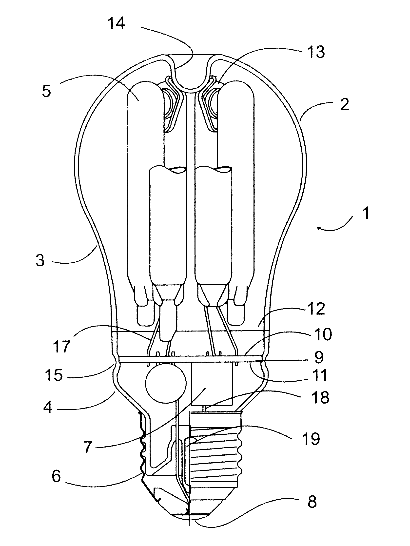 Compact fluorescent lamp and method for manufacturing