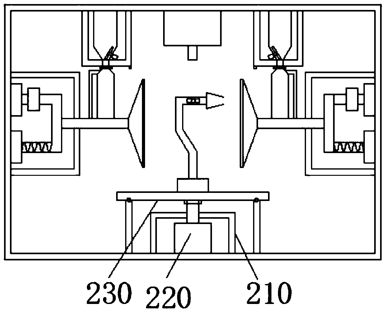 Dust-resistant testing device and testing method of industrial robot under high-temperature environment