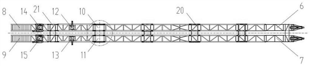 Tower crane upper structure and flat-top tower crane