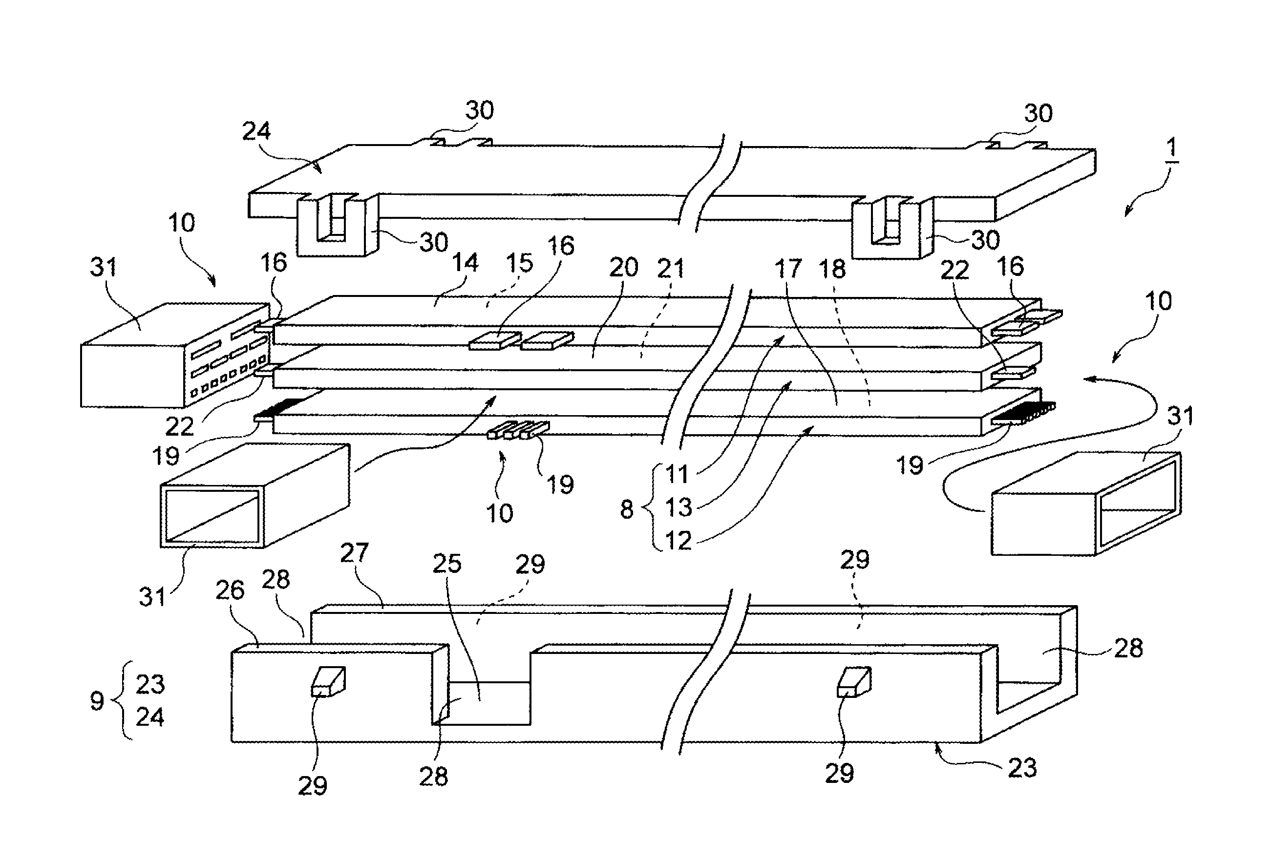 Flat wiring body module