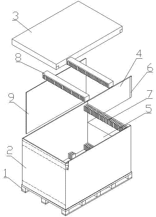 Packing box set for double-glass solar assemblies