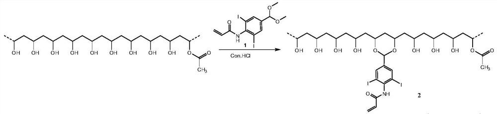 A kind of visible polyhydroxy polymer embolization microsphere and preparation method thereof