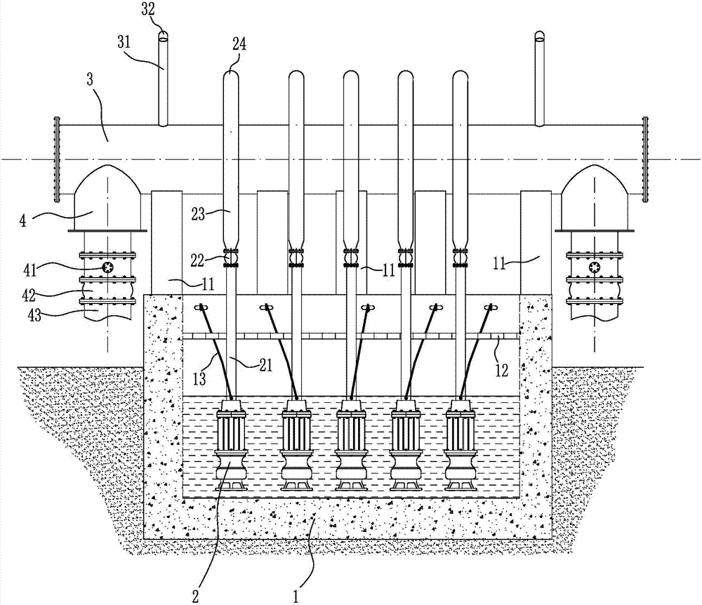 Sewage barrier-free lifting water distribution system