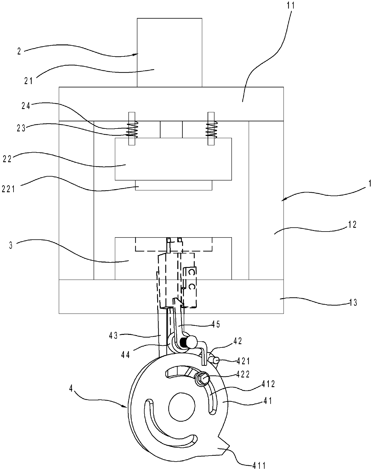 Device used for lithium battery electrode tab shearing