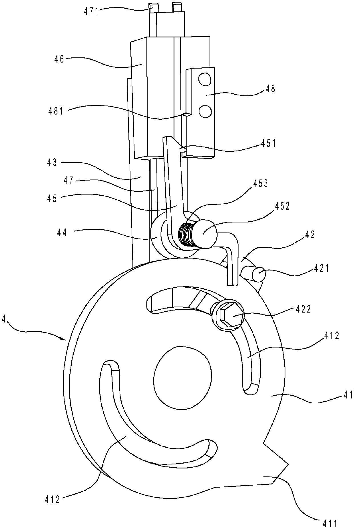 Device used for lithium battery electrode tab shearing