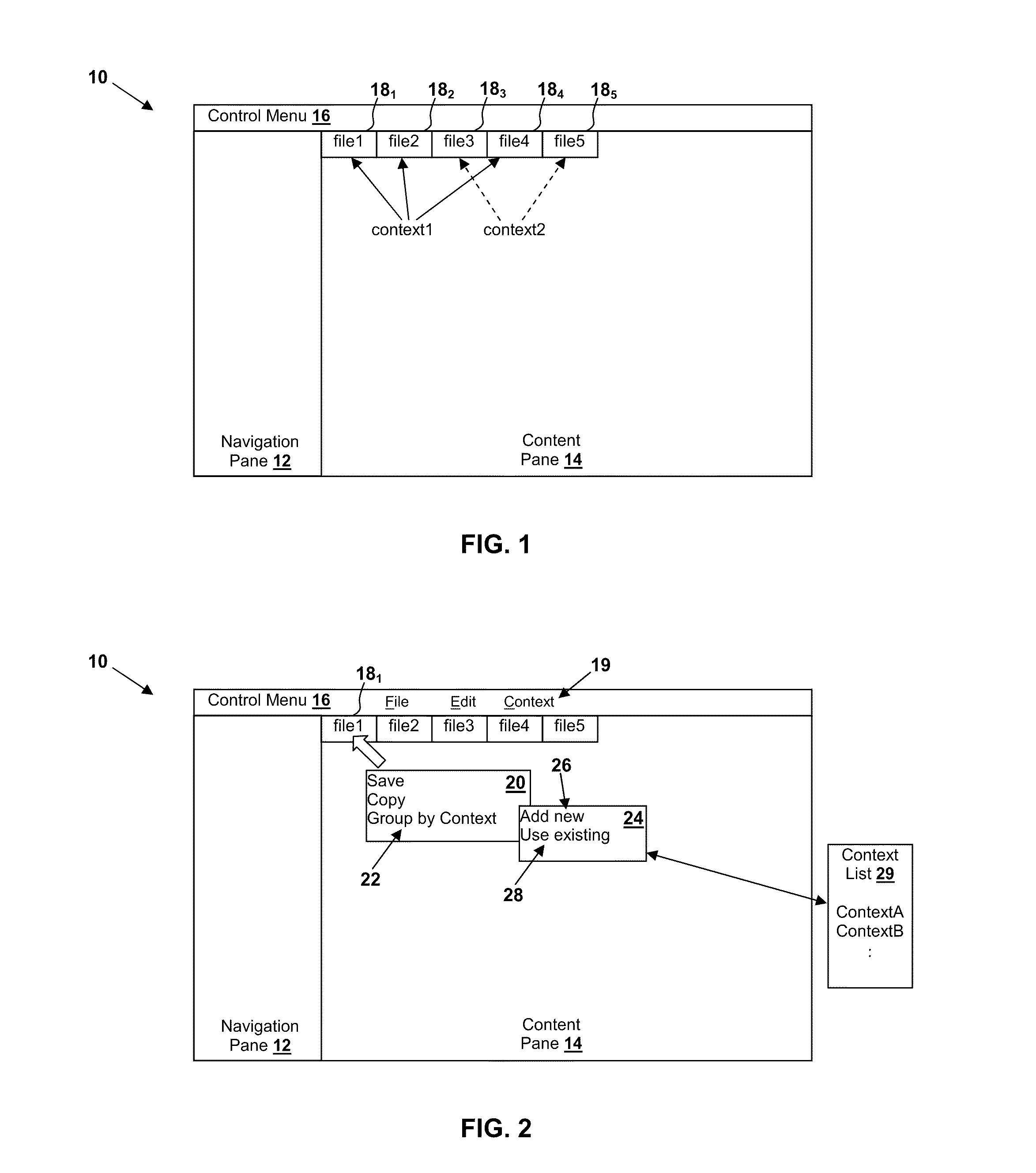 Grouping of windows based on user-defined contexts