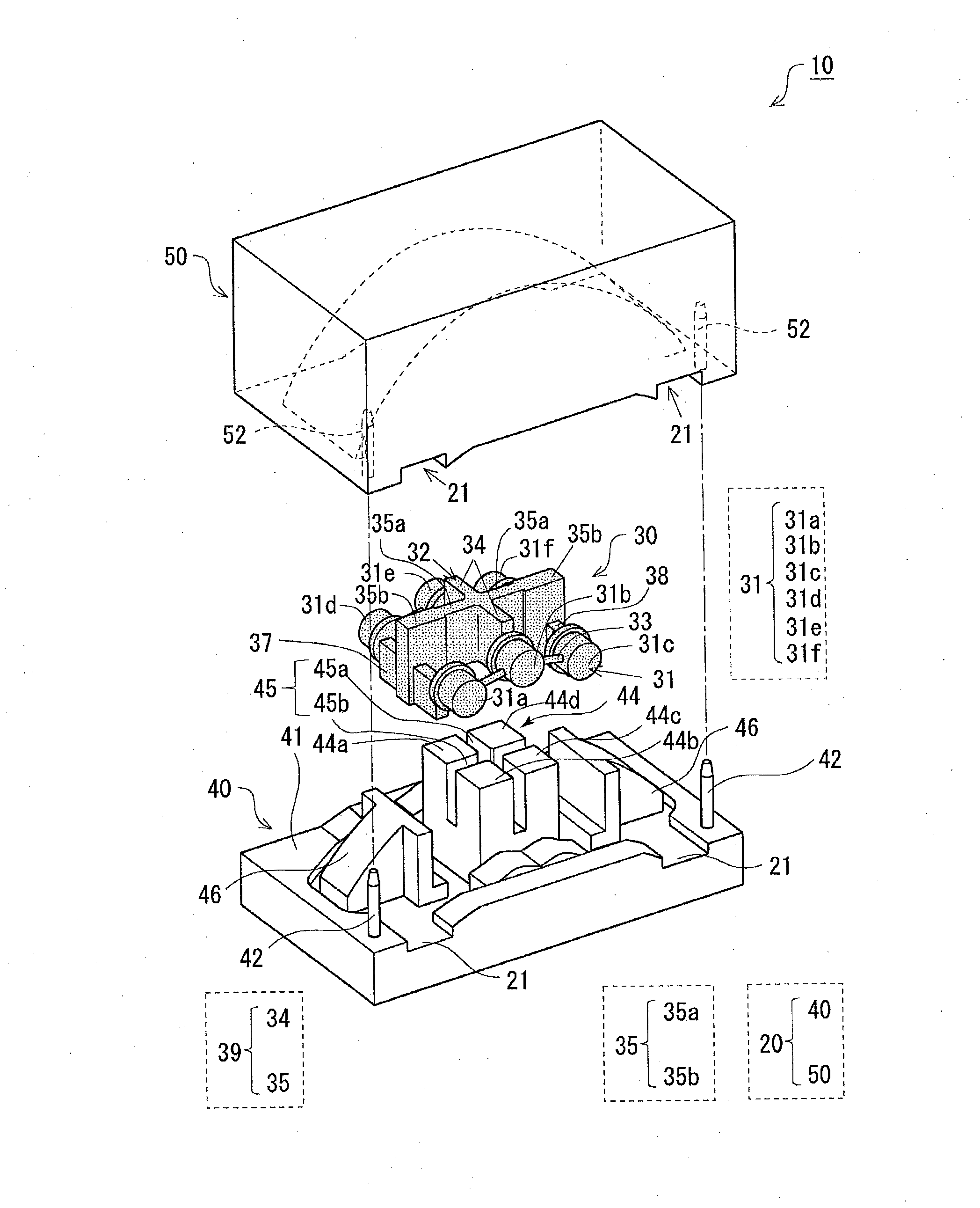 Caliper casting device, core and mold used in caliper casting device, caliper for disc brake, and manufacturing method thereof