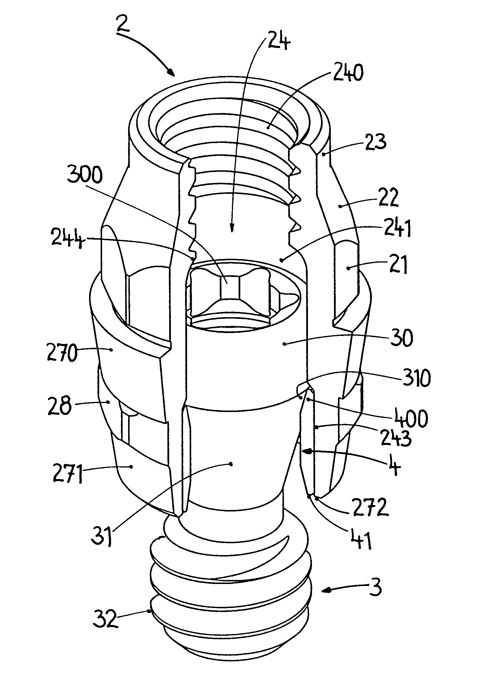 Connection between a dental implant and an abutment