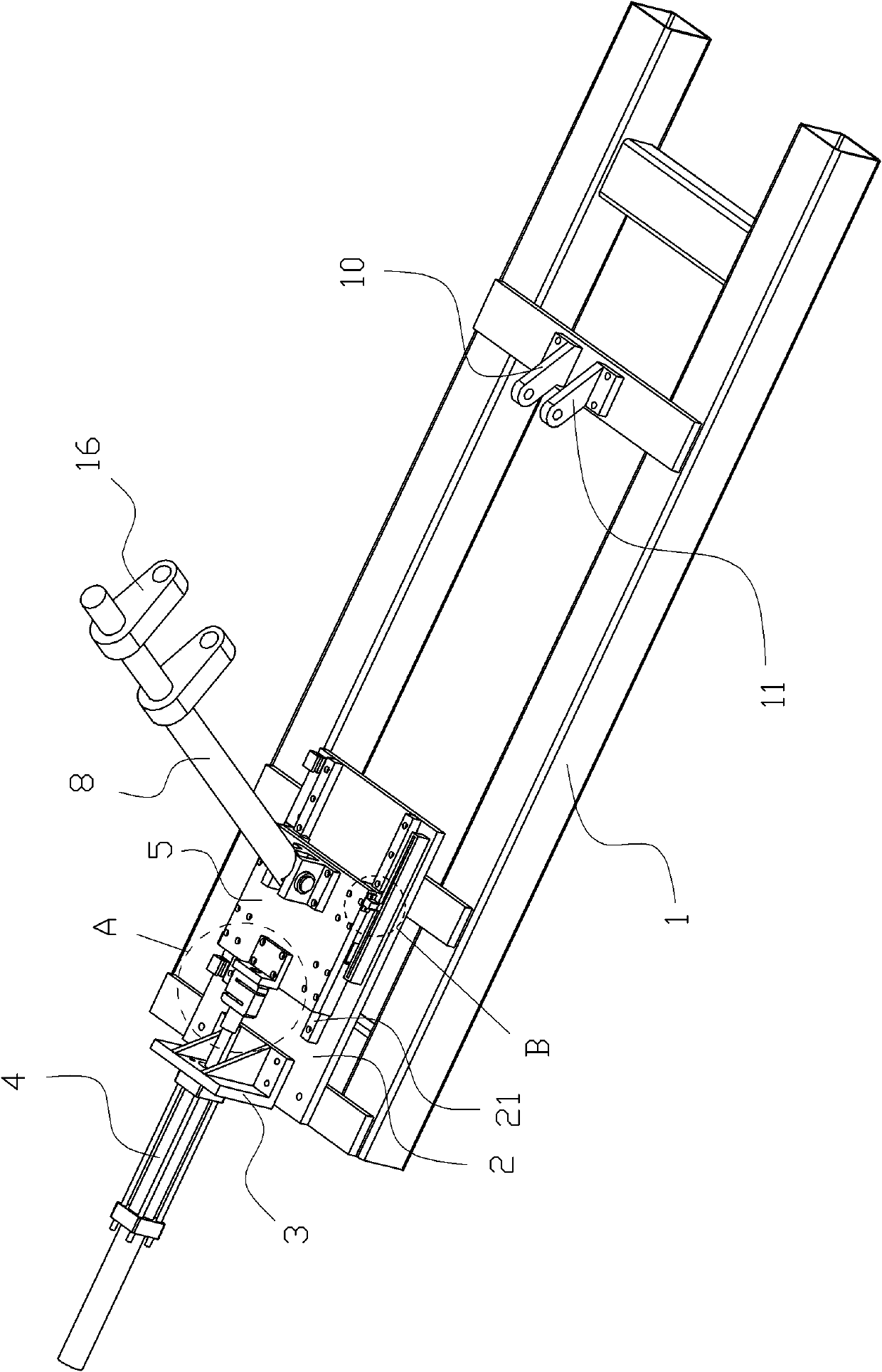 Device for testing horizontal rigidity performance of motorcycle frame