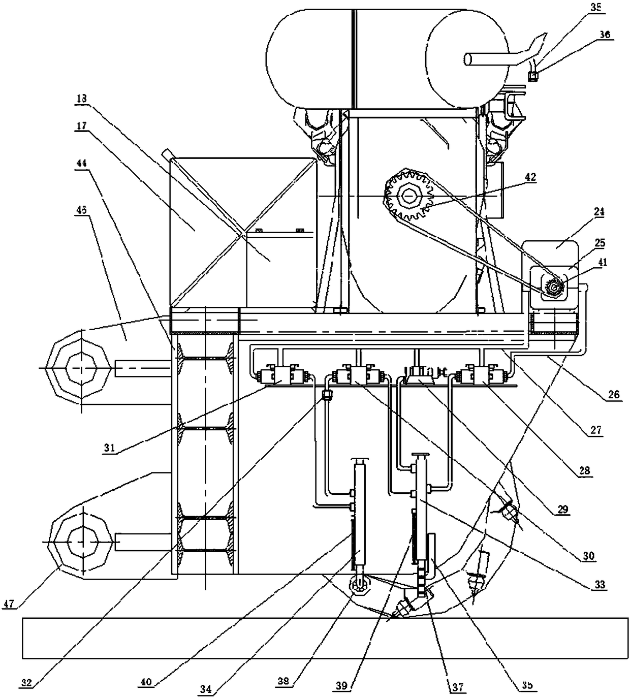 A road deicing device and deicing method suitable for loaders