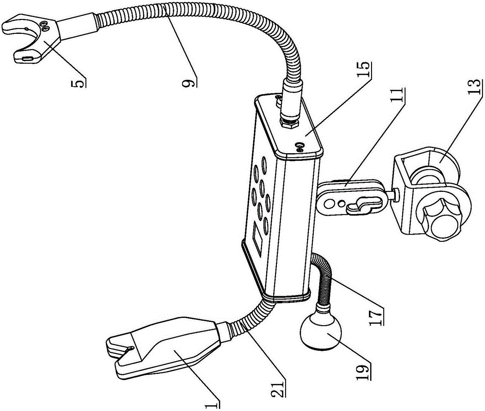 Multifunctional automatic fish-searching raft fishing pole-supporting device and raft fishing pole-supporting device front bracket structure