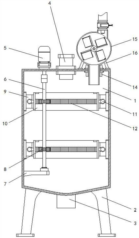 Sewage and waste gas treatment device with dosing function