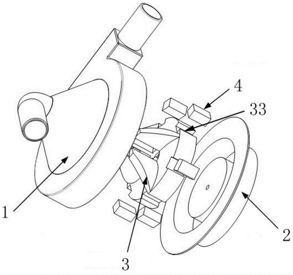 Centrifugal blood pump driven by magnetic coupling