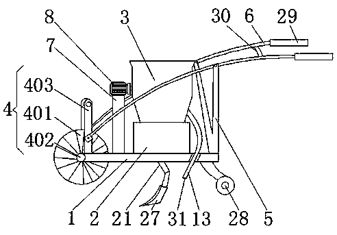 Trenching and fertilization machine for ecological vegetables