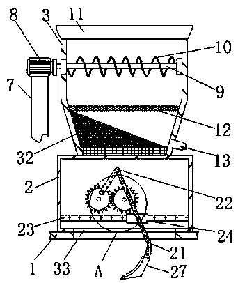 Trenching and fertilization machine for ecological vegetables