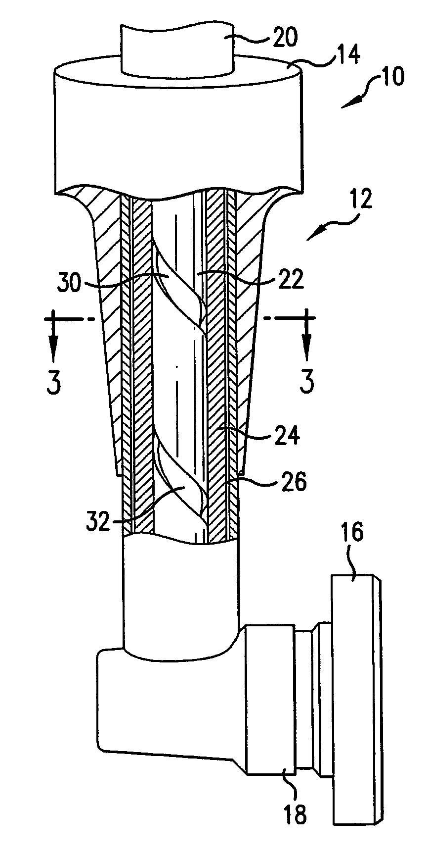 Feed arm for a multiple circuit fuel injector