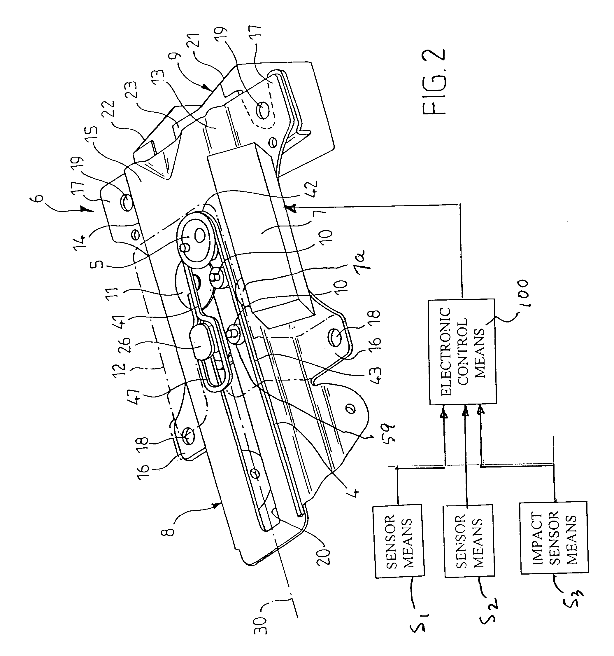 Steering mechanism including controllable impact energy absorbing means